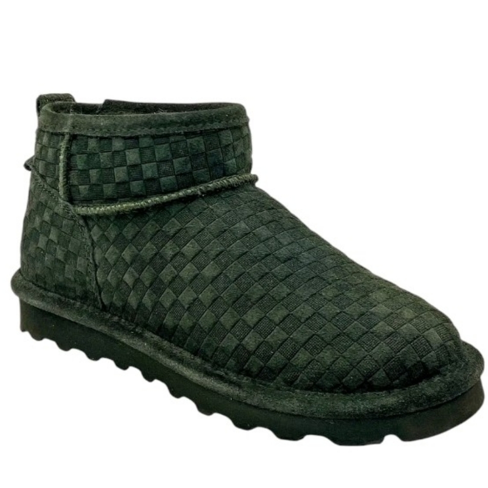 New BearPaw Women's Amy Suede Ankle Booties Seaweed Green 8.5W 8.5M 9M
